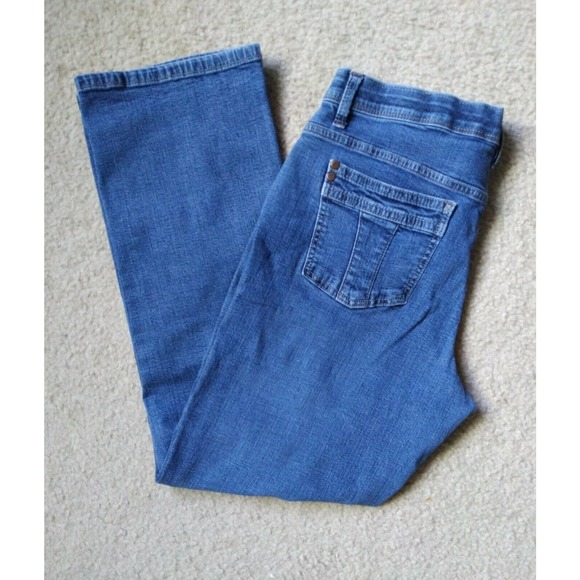 Lee Denim - Lee Comfort Waistband Stretch Straight Leg Medium Wash Jeans Women Size 30 x 28